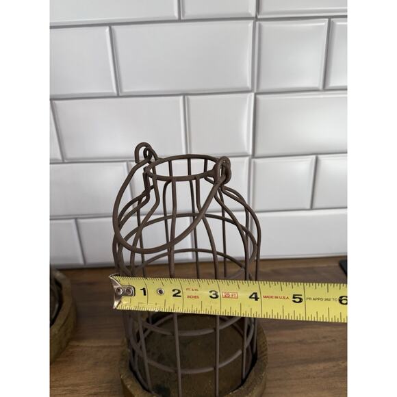 Stonebriar Large Wood and Metal Decorative Set of 2 Wire Metal Farm House Decor - Picture 10 of 10